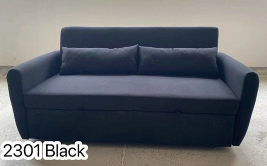 (2301 black)- FABRIC PULL OUT SOFA BED