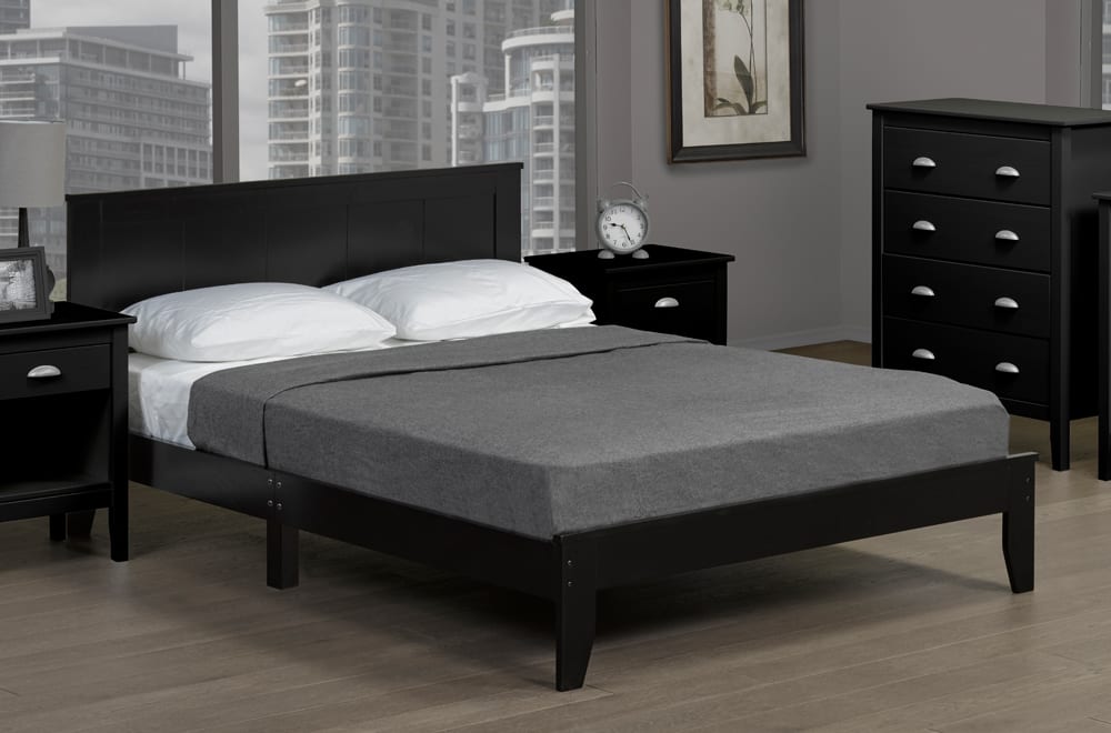 DOUBLE (FULL) SIZE- (2341 ESPRESSO)- WOOD BED FRAME- WITH SLATS- out of stock until december 27, 2023