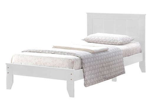 DOUBLE (FULL) SIZE- (2341 WHITE)- WOOD BED FRAME- WITH SLATS- out of stock until december 27, 2023