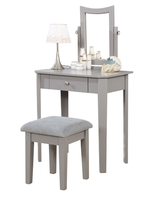 (8137 GREY)- WOOD VANITY SET