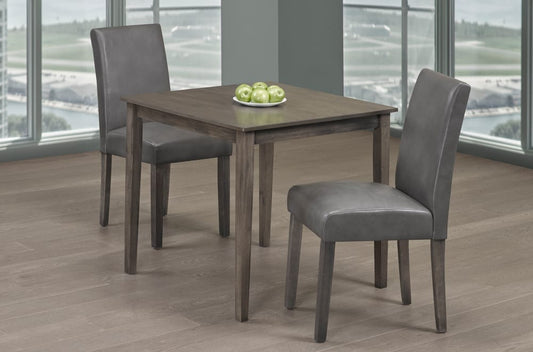 (3115- 248 GREY- 3)- 32" LONG- WOOD DINING TABLE- WITH 2 CHAIRS