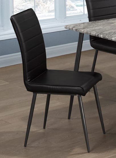 (3206 BLACK- 2 PACK)- LEATHER DINING CHAIRS