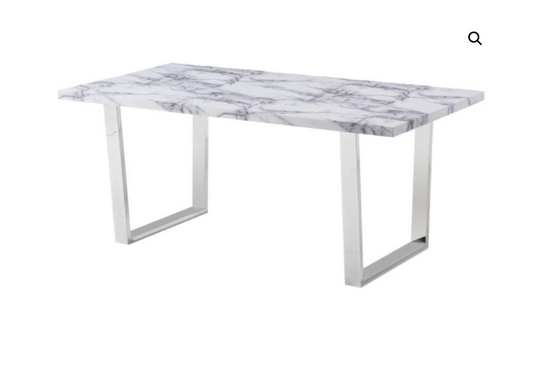 (3355 WHITE- 1)- 71" LONG- MARBLE LOOK COMPUTER/ DINING TABLE