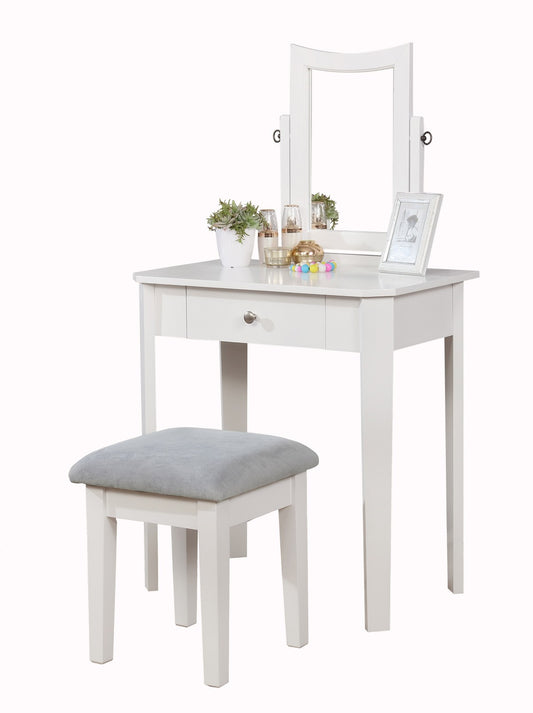 (8137 WHITE)- WOOD VANITY SET