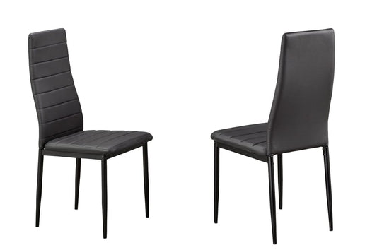 (3407 BLACK- 6 PACK)- LEATHER DINING CHAIRS