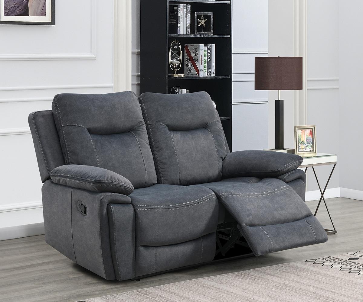 (FINLEY GREY SLC)- FABRIC MANUAL RECLINER 3 PC. SOFA SET- TEXT OR WHATSAPP 416 319 8851 FOR STOCK AVAILABILITY BEFORE PAYING