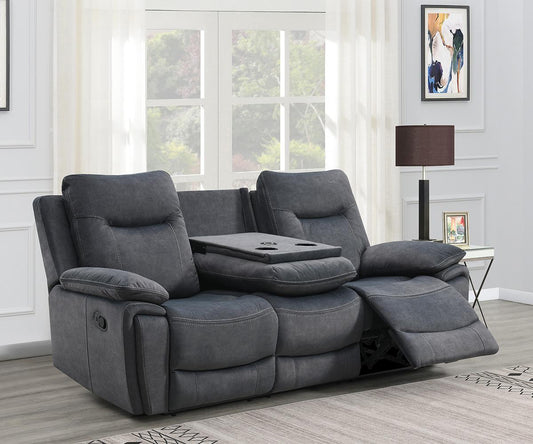 (FINLEY GREY- 1)- FABRIC MANUAL RECLINER SOFA- TEXT OR WHATSAPP 416 319 8851 FOR STOCK AVAILABILITY BEFORE PAYING