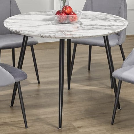 (3485 GREY- 1)- 40" ROUND WOOD DINING TABLE