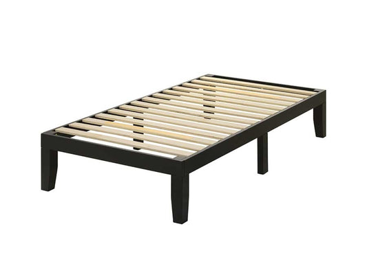 TWIN (SINGLE) SIZE- (529 BLACK)- WOOD PLATFORM BED FRAME- WITH SLATS