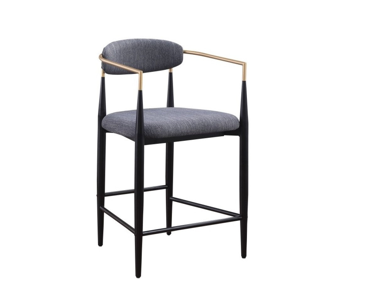 (61327 GREY- 2 PACK)- FABRIC- FIXED HEIGHT COUNTER STOOLS