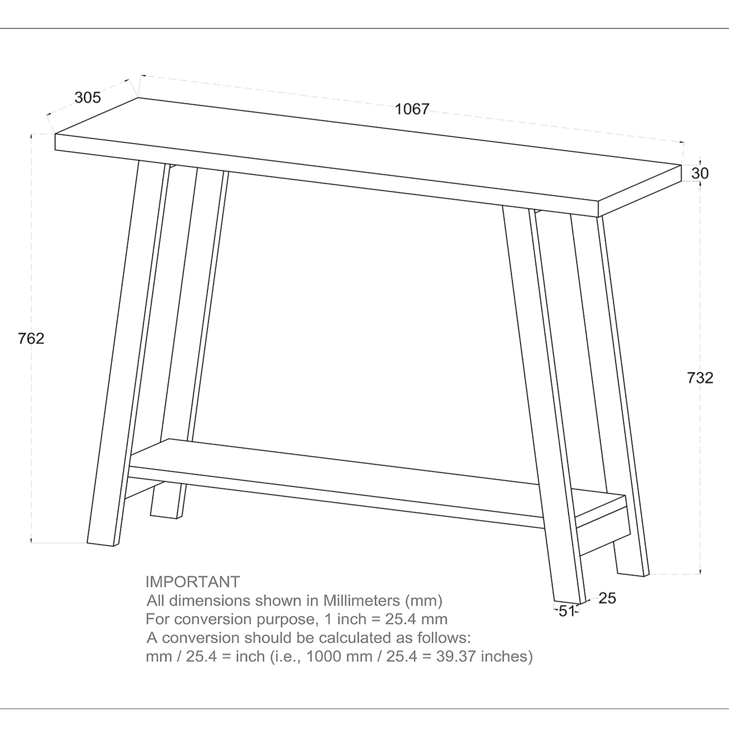 (VOLSA WALNUT)- WOOD CONSOLE TABLE