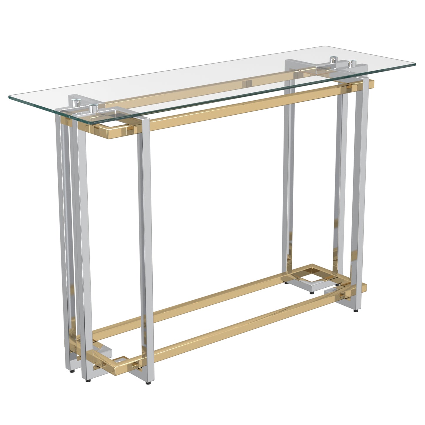 (FLORINA GOLD)- GLASS CONSOLE TABLE- WITH SHELF