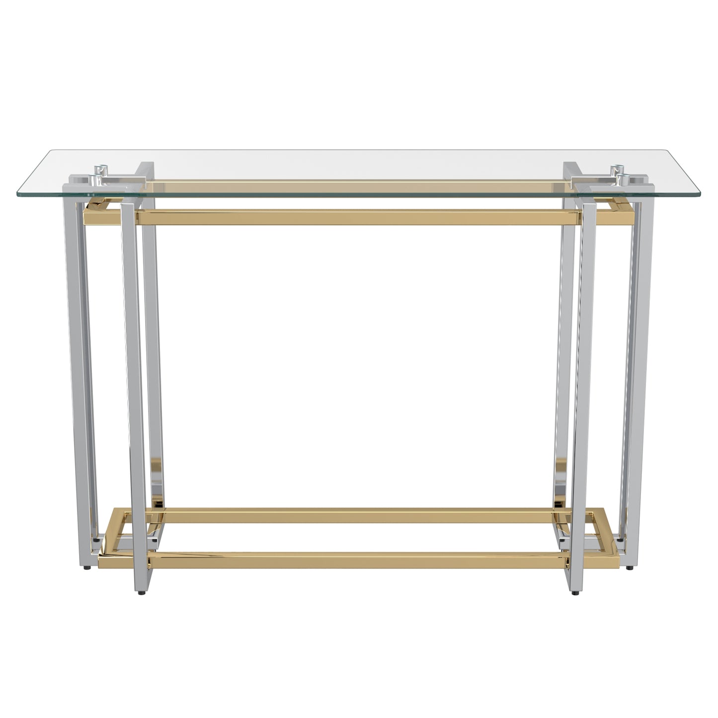 (FLORINA GOLD)- GLASS CONSOLE TABLE- WITH SHELF