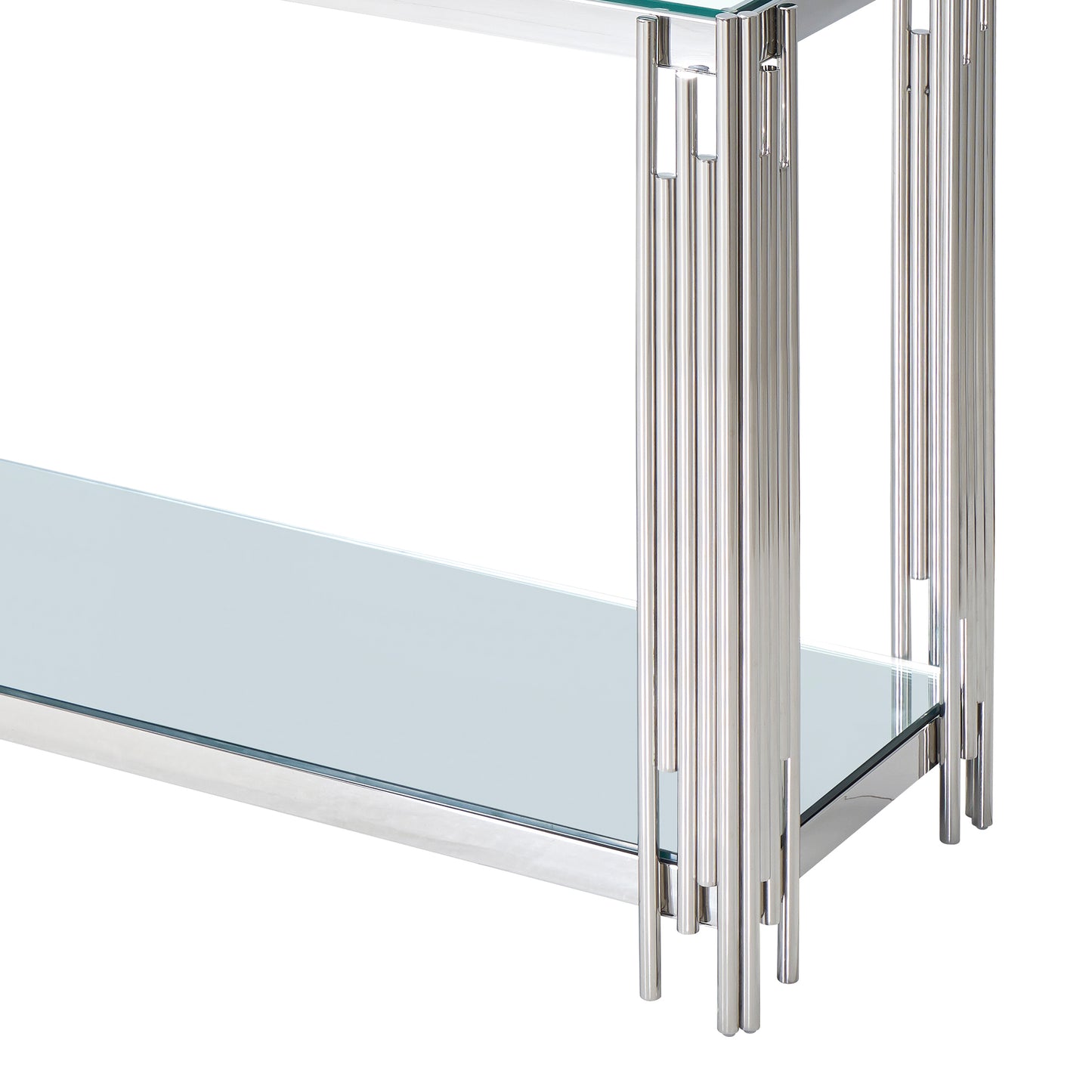 (ESTREL SILVER)- GLASS CONSOLE TABLE