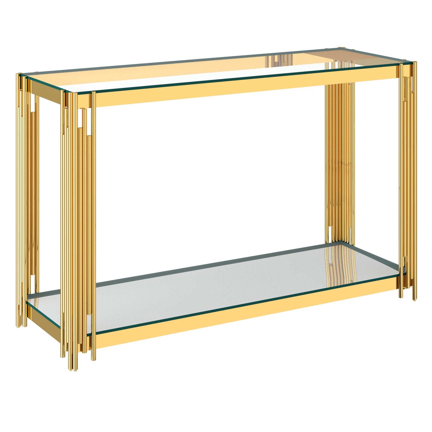 (ESTREL GOLD)- GLASS CONSOLE TABLE