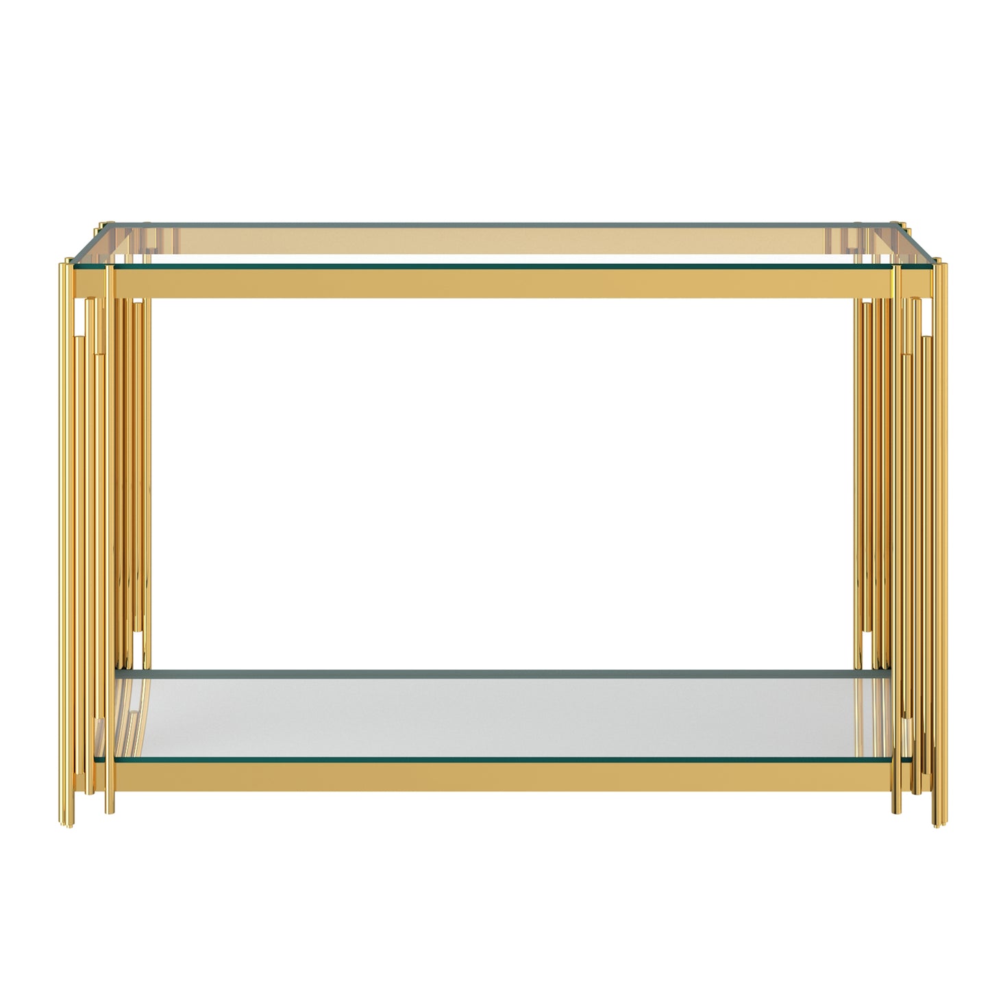 (ESTREL GOLD)- GLASS CONSOLE TABLE