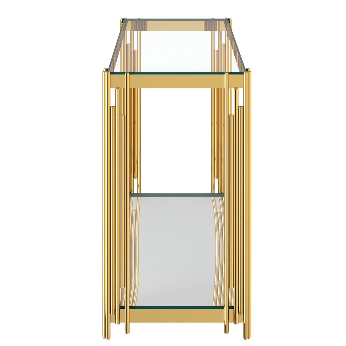 (ESTREL GOLD)- GLASS CONSOLE TABLE