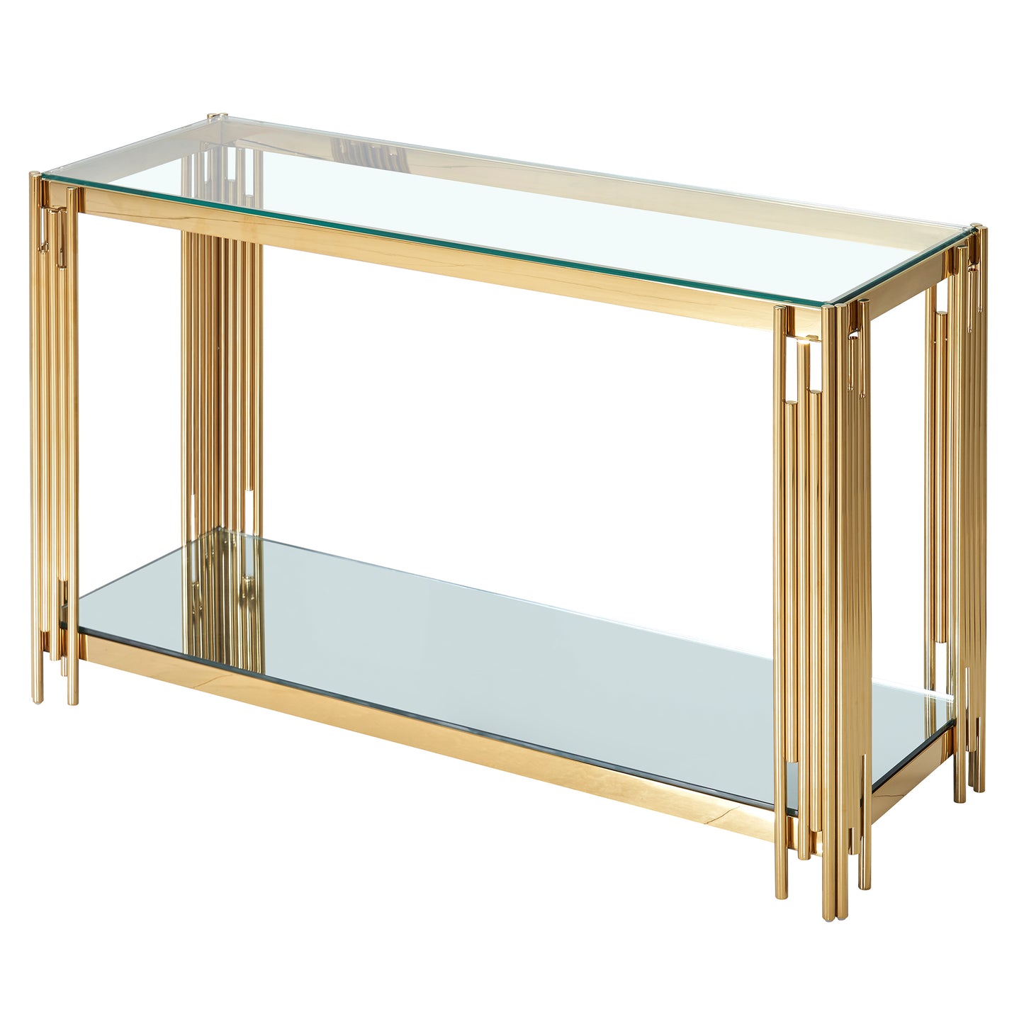 (ESTREL GOLD)- GLASS CONSOLE TABLE