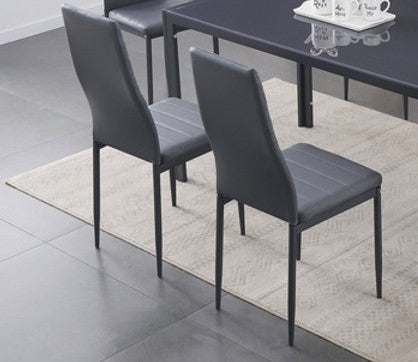 (5051 DARK GREY- 6 PACK)- LEATHER DINING CHAIRS