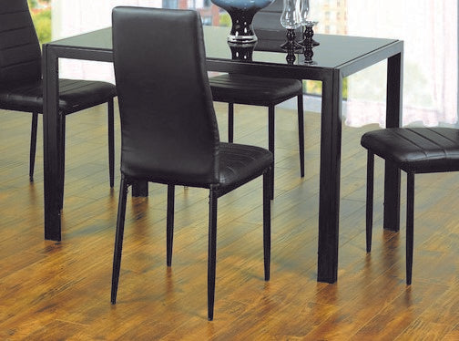 (5053 BLACK- 1)- GLASS COMPUTER/ DINING TABLE