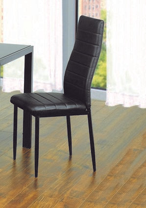 (5053 BLACK- 4 PACK)- LEATHER DINING CHAIRS
