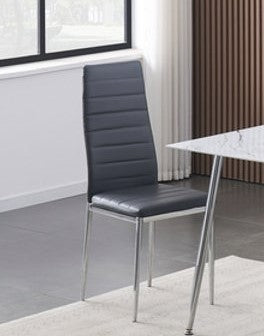 (5083 GREY- 4 PACK)- LEATHER DINING CHAIRS