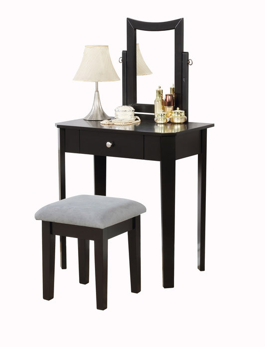 (8137 BLACK)- WOOD VANITY SET