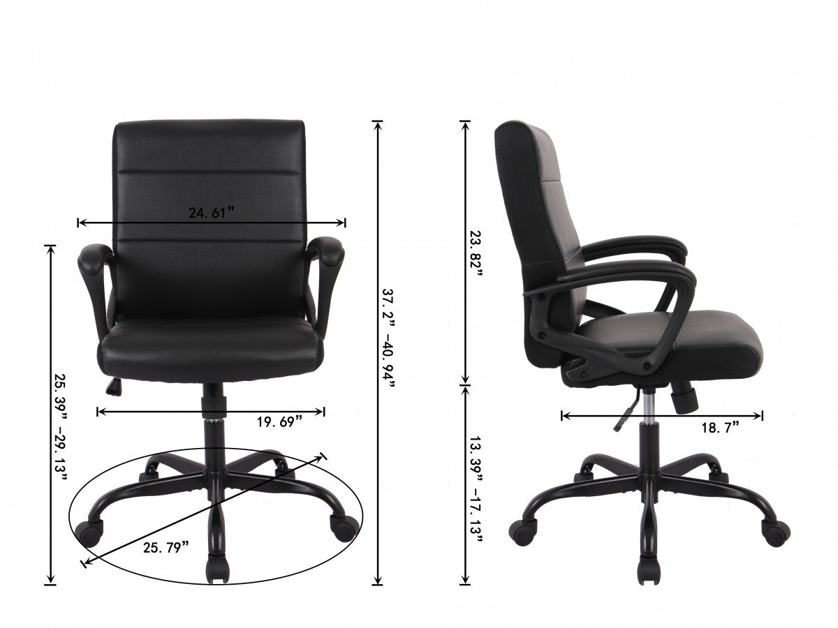 (2642 BLACK)- LEATHER COMPUTER CHAIR