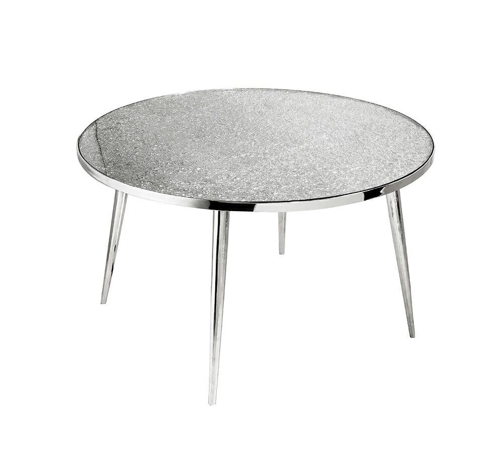 (ARIES CHROME- 1)- GLASS COFFEE TABLE