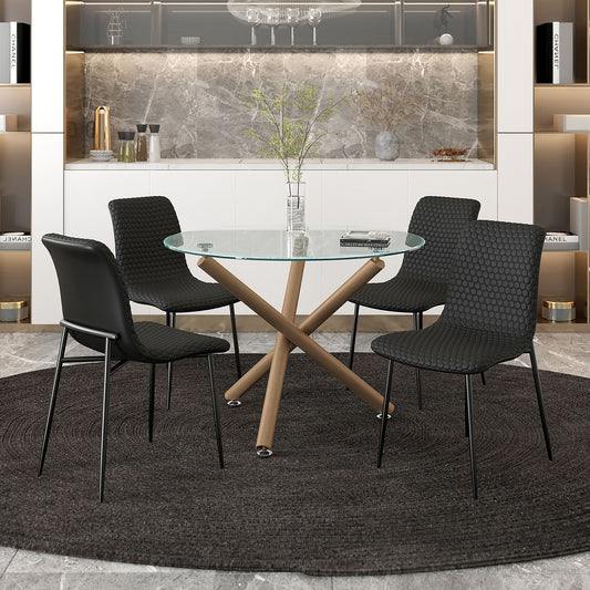 (CARMILLA- BRIXX BLACK- 5)- 39" ROUND DINING TABLE- WITH 4 CHAIRS- TEXT OR WHATSAPP 416 319 8851 FOR STOCK AVAILABILITY BEFORE PAYING