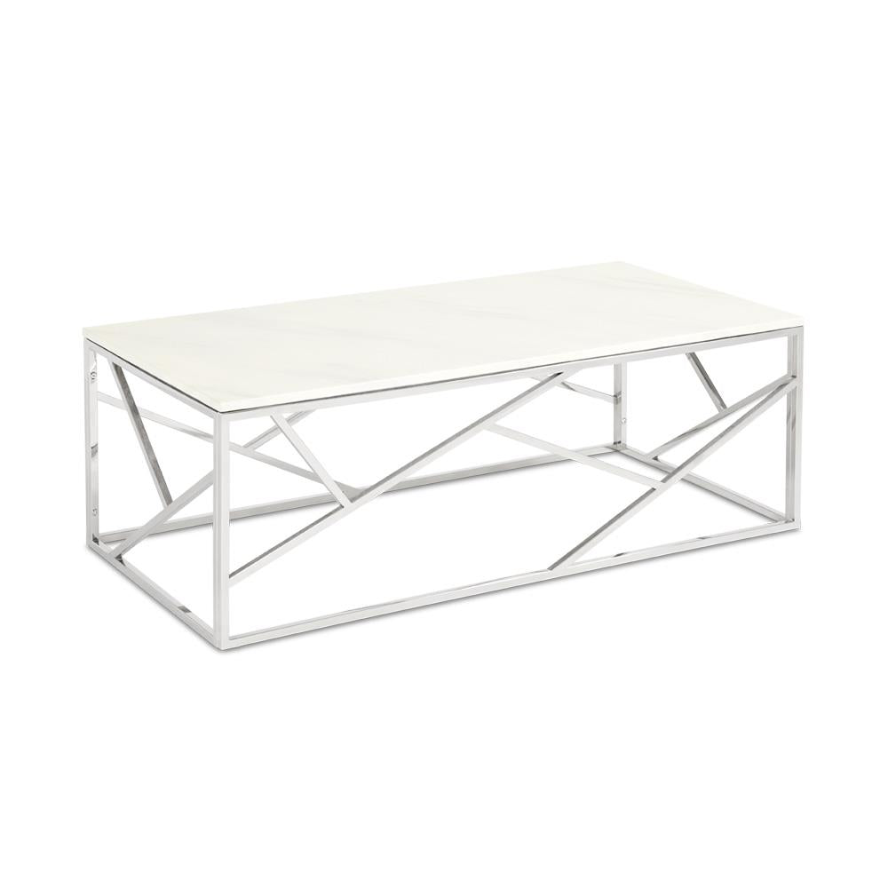 (CAROLE WHITE MARBLE LOOK- 1)- COFFEE TABLE