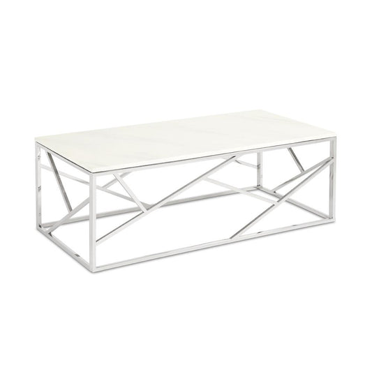 (CAROLE WHITE MARBLE LOOK- 1)- COFFEE TABLE