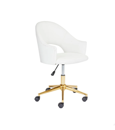 (CASTELLE WHITE)- LEATHER COMPUTER CHAIR