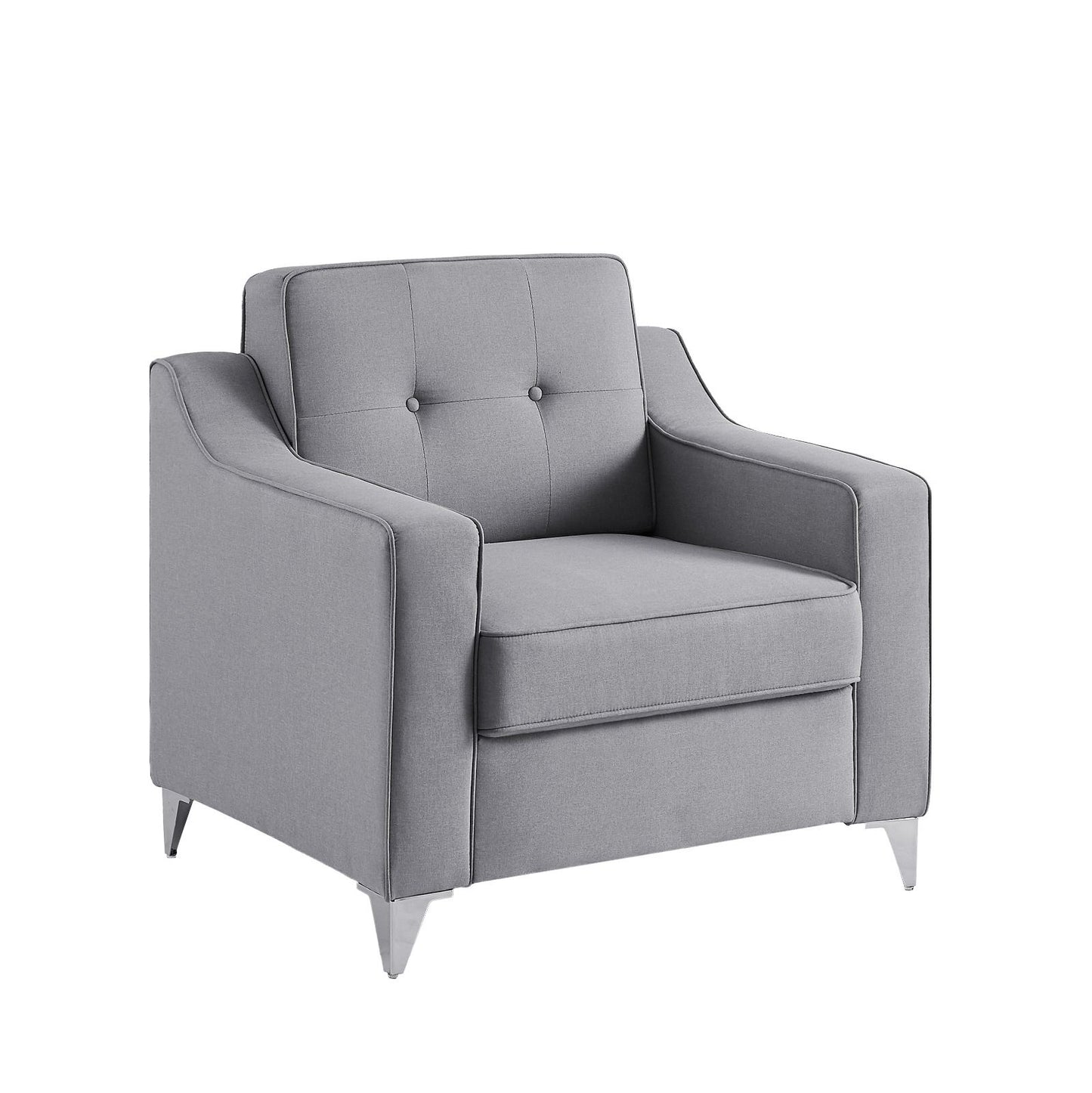 (CHARLIE LIGHT GREY SLC)- FABRIC SOFA + LOVESEAT + CHAIR