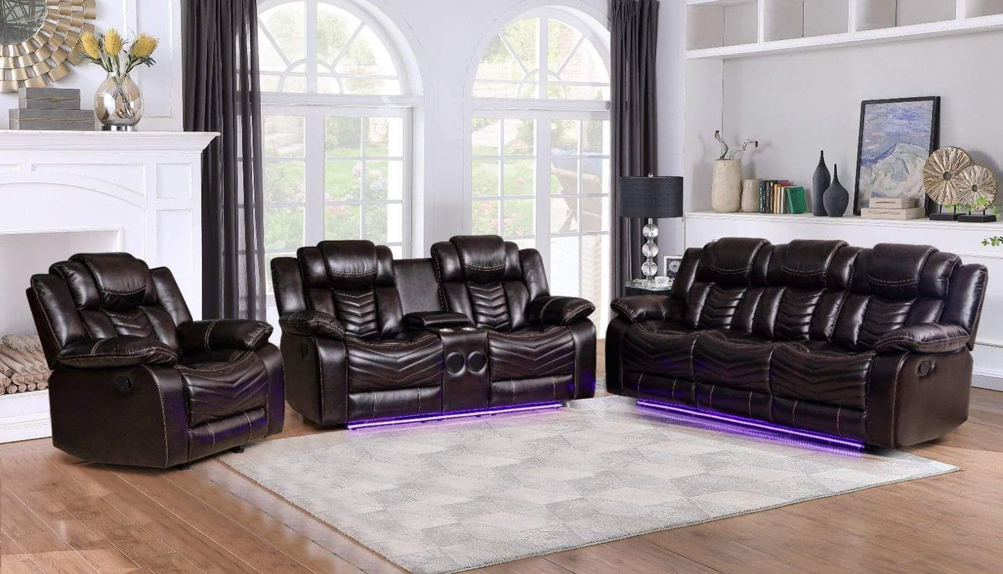 (CONCORD BROWN SLC)- LEATHER POWER RECLINER 3 PC SOFA SET- TEXT OR WHATSAPP @ 416 319 8851 FOR STOCK AVAILABILITY BEFORE PAYING