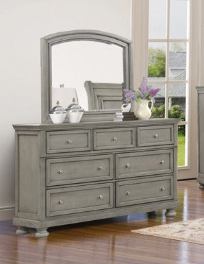(CHARLEY GREY- 6)- DRESSER + MIRROR- OUT OF STOCK UNTIL JANUARY 12, 2026