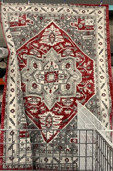 5' X 8'- (DENVER TRADITIONAL RED)- AREA RUG