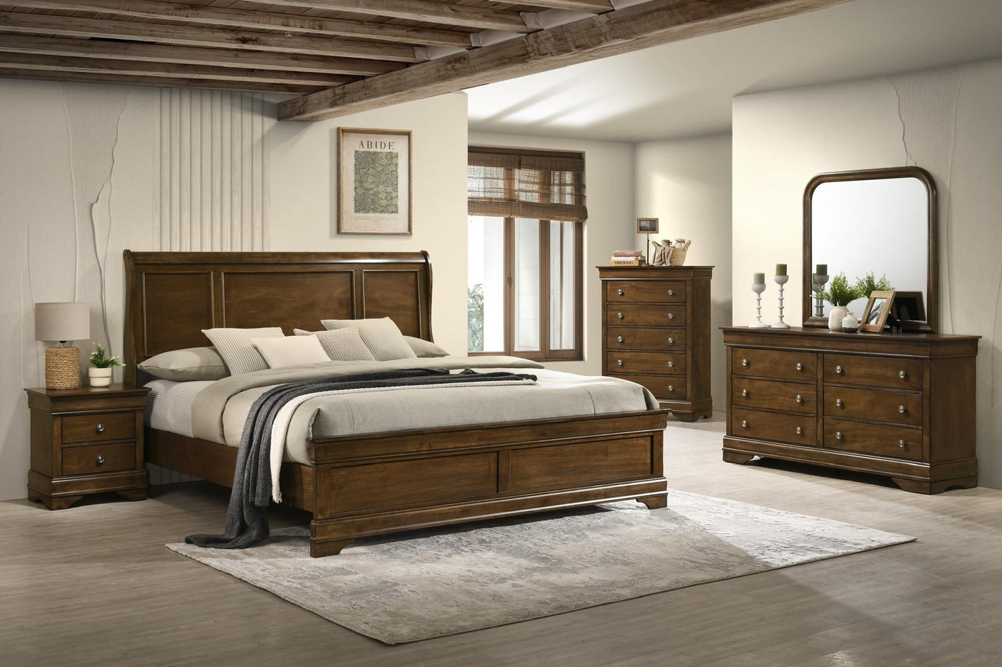 QUEEN SIZE- (DEXTER A BROWN- 8 PC.)- BEDROOM SET- TEXT OR WHATSAPP 416 319 8851 FOR STOCK AVAILABILITY BEFORE PAYING