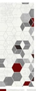 5' X 8'- (DENVER RED AND GREY HEXAGONS)- AREA RUG