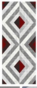 5' X 8'- (DENVER RED AND GREY TRIANGLES)- AREA RUG