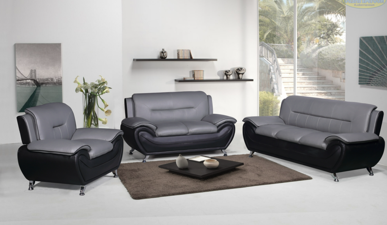 (FELIX GREY)- LEATHER SOFA + LOVESEAT + CHAIR- TEXT OR WHATSAPP 416 31 ...