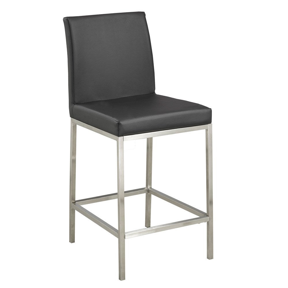 (HAVANA BLACK- 2 PACK)- LEATHER- FIXED HEIGHT COUNTER STOOLS