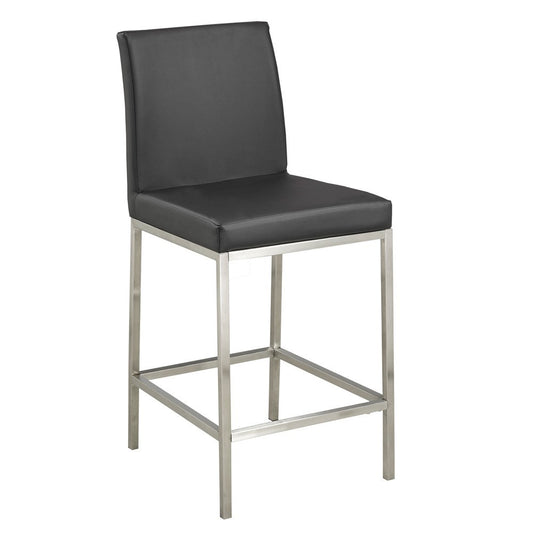 (HAVANA BLACK- 2 PACK)- LEATHER- FIXED HEIGHT COUNTER STOOLS