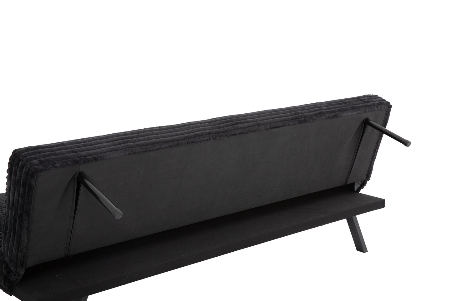 (8065 BLACK)- 72" LONG- CORDUROY FABRIC KLIK KLAK SOFA BED