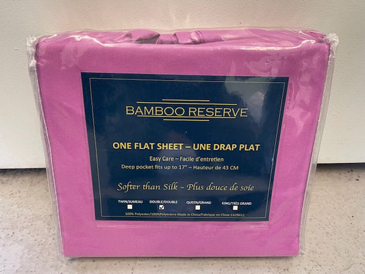 TWIN (SINGLE) SIZE- (BAMBOO RESERVE PINK)- FLAT BED SHEET
