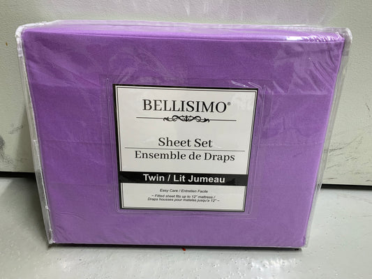 TWIN (SINGLE) SIZE- (BELLISIMO PURPLE SOLID)- 3 PC. SHEET SET