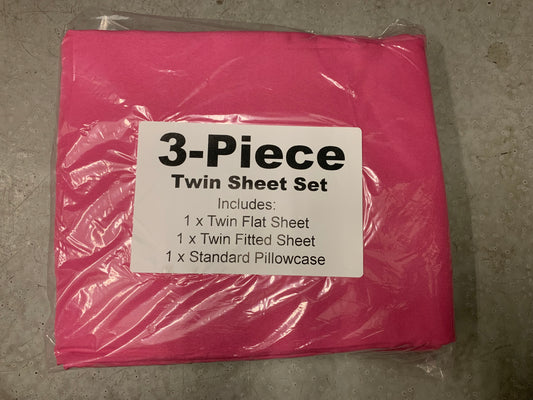 TWIN (SINGLE) SIZE- (BASICS PINK SOLID)- 3 PC. SHEET SET