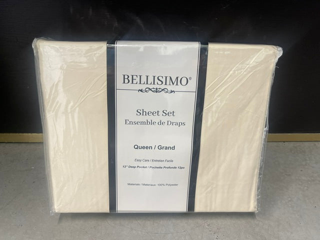 QUEEN SIZE- (BELLISIMO CREAM)- 4 PC. BED SHEET SET
