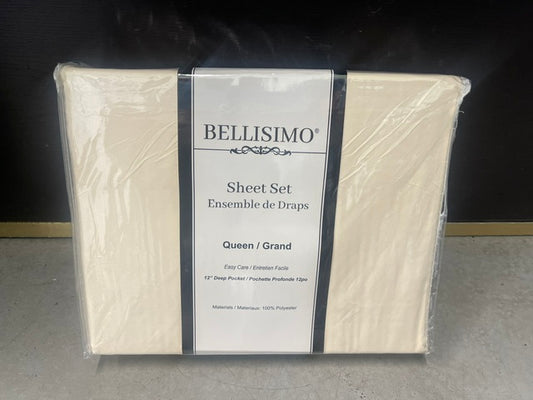 QUEEN SIZE- (BELLISIMO CREAM)- 4 PC. BED SHEET SET