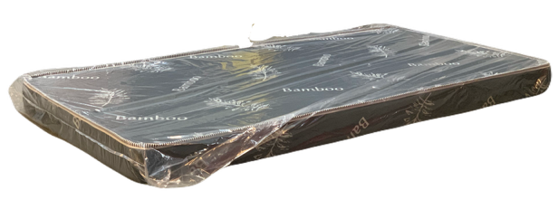 TWIN (SINGLE) SIZE- (GREY BAMBOO PRINT)- 5" THICK FOAM MATTRESS